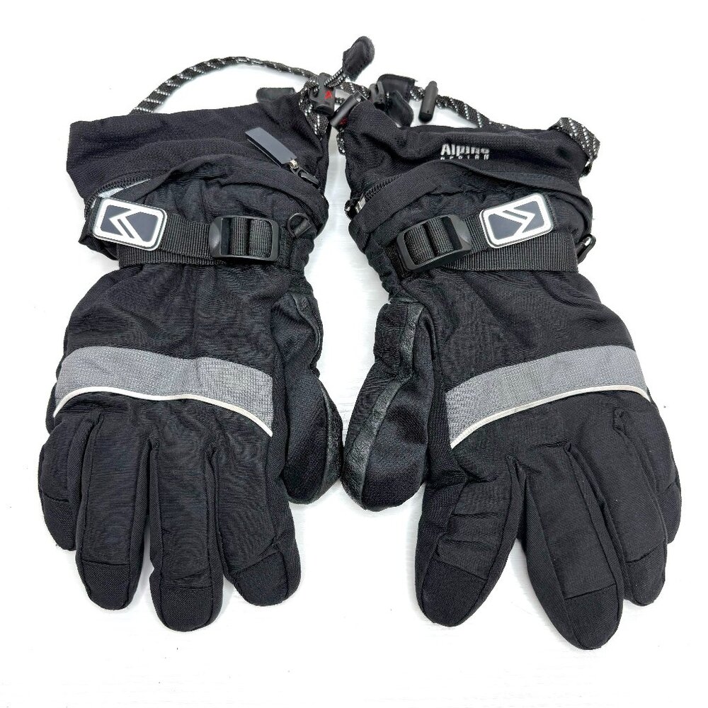 Alpine Design Snow Glove Insulated Snowboard Ski Leather Palm Size M Black